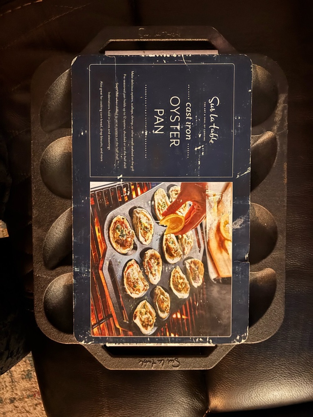 Sur La Table Cast Iron Oyster Pan - Black